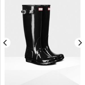 Women's Original Tall Gloss Rain Boots: Black